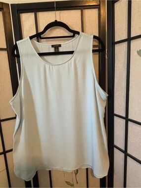 Halogen Light Blue Scoop Neck Sleeveless Tank